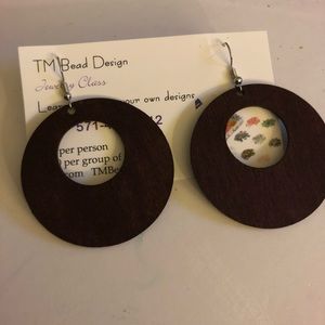 Wooden hoop earrings